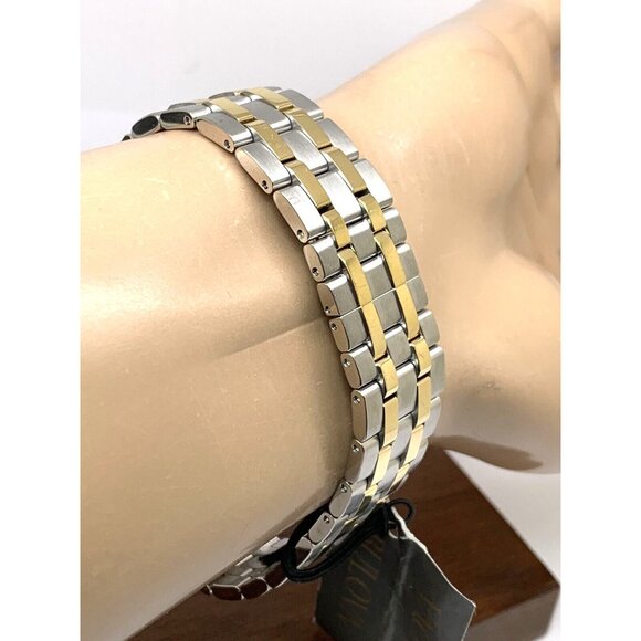 Bulova Men's Watch 98B385 Silver Dial Date Quartz Two Tone Stainless Steel 40mm - Picture 11 of 13